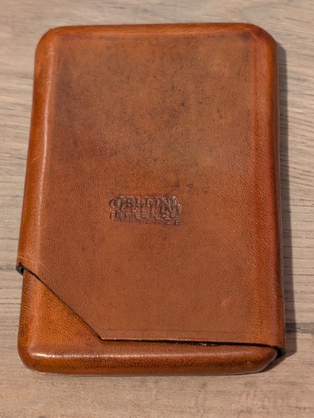 Vintage Cellini Firenze Brown Leather Card Case Wallet